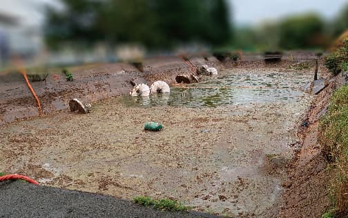 処理前のラグーン槽 濃度0.8%