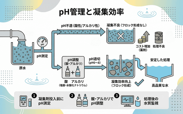 pH管理と凝集効率の関係