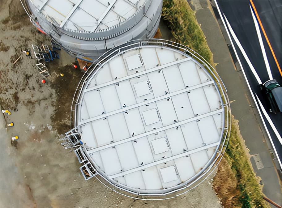 円形組立タンク蓋 俯瞰の画像