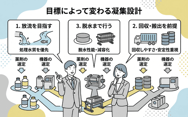 処理水質の目標設定と放流・搬出の判断基準