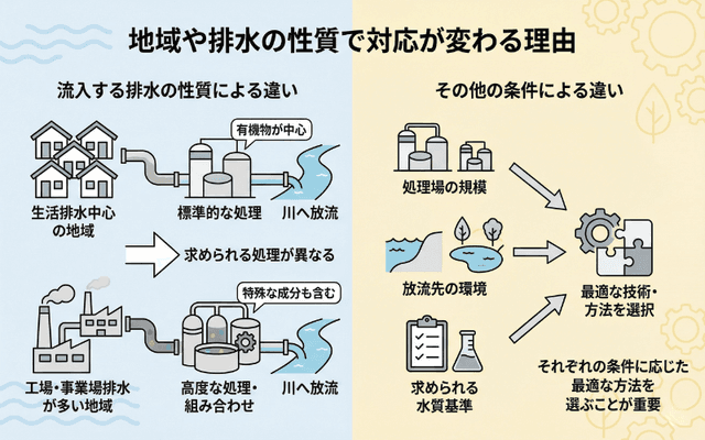地域や排水の性質で対応が変わる理由