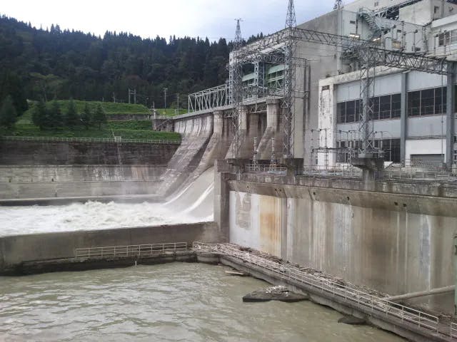 水力発電ダム外観 の写真