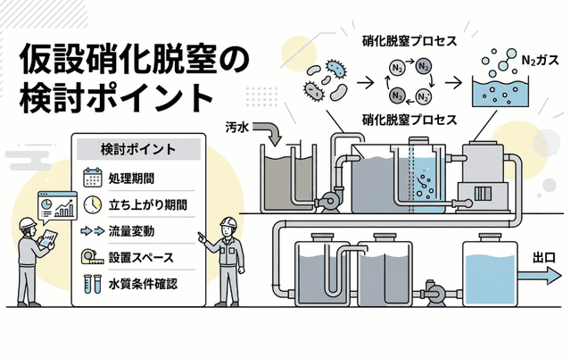 仮設で硝化脱窒を検討する際の注意点
