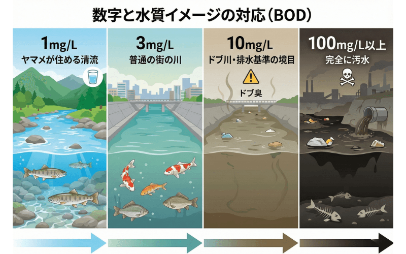 数字と水質イメージの対応