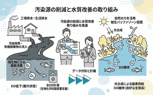 汚染源の削減と水質改善の取り組み