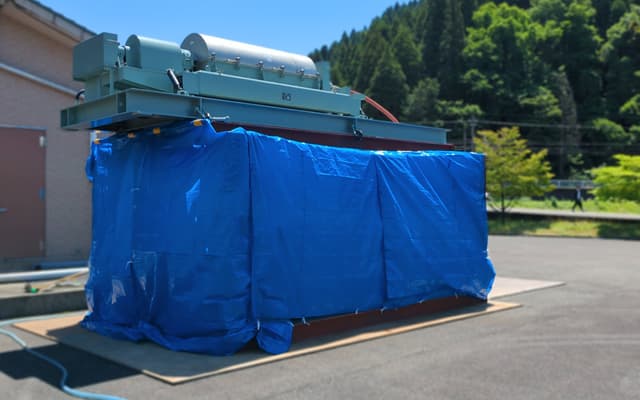 福井の下水処理場でレンタル脱水機を使って汚泥処理!1/10に減容化してコストカット!