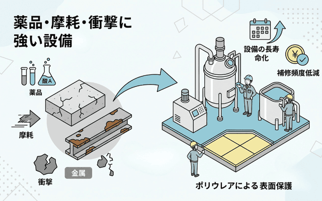 薬品・摩耗・衝撃に強い