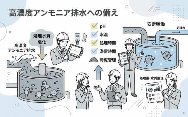 高濃度アンモニア排水の注意点