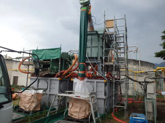し渣除去機(ロータマット)設置状況の写真