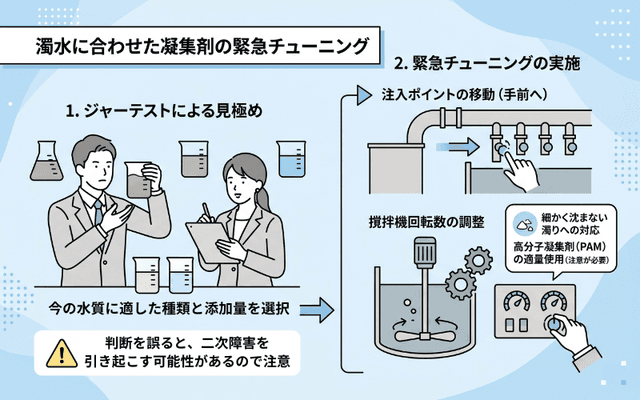 11_濁水に合わせた凝集剤の緊急チューニング