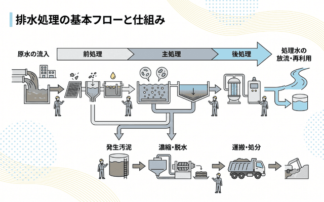 排水処理の基本的な流れ