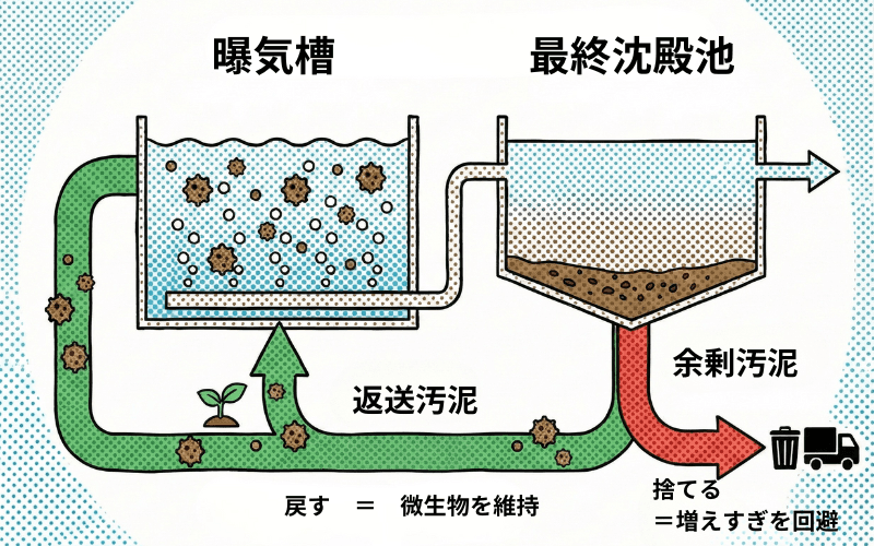 返送汚泥・余剰汚泥