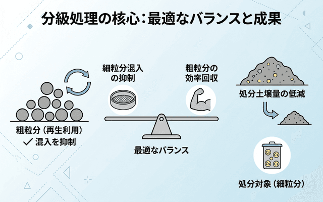 細粒分の混入を抑えながら粗粒分を回収