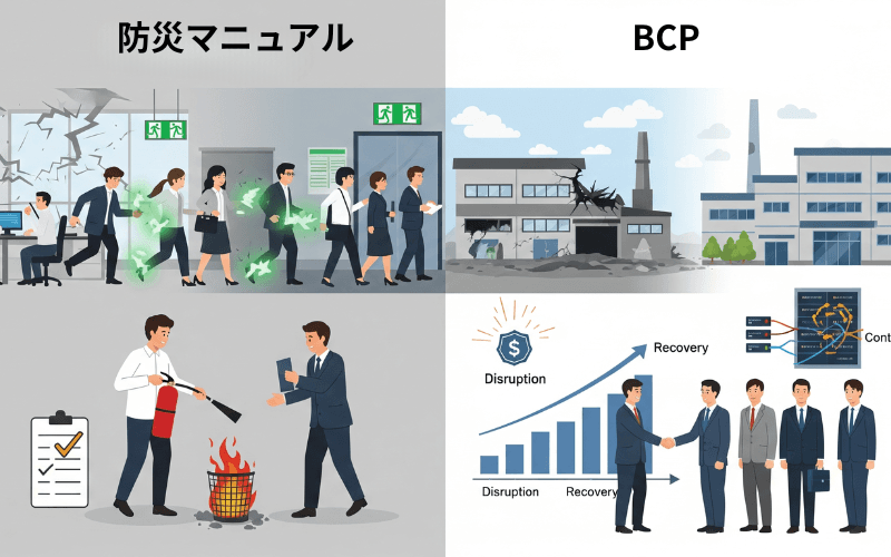 防災マニュアルとBCPの違い