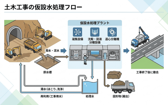 土木工事など期間限定の水処理