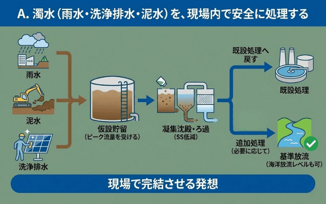A. 濁水を安全処理