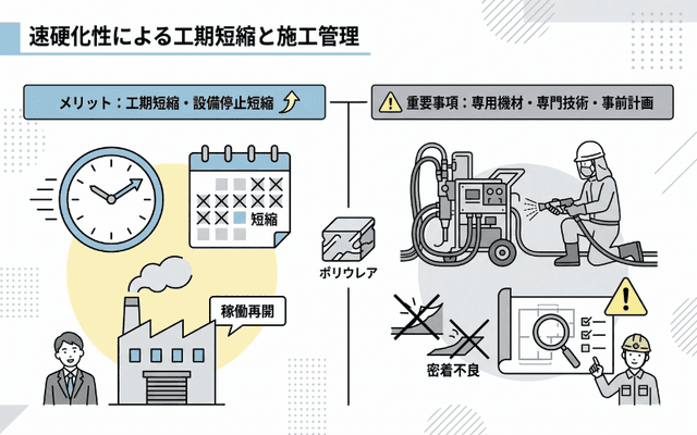 速硬化性により工期短縮