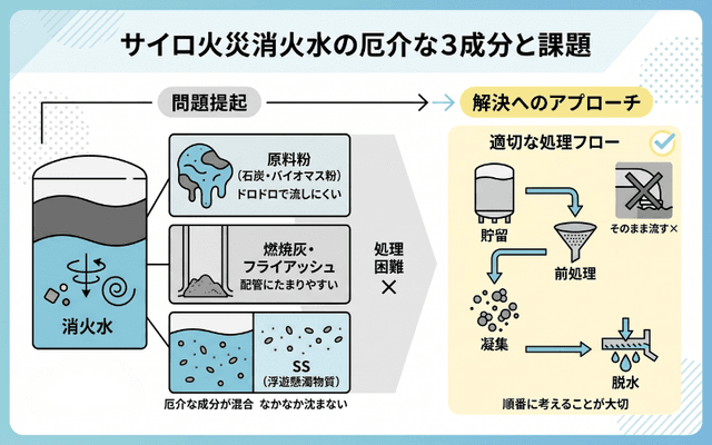 消火水に混入する3つの成分