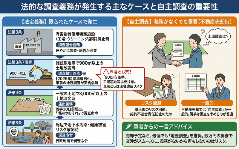 法定義務と自主調査