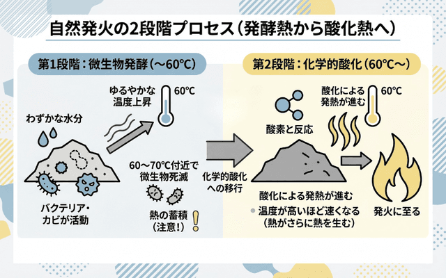 「発酵熱」から「酸化熱」