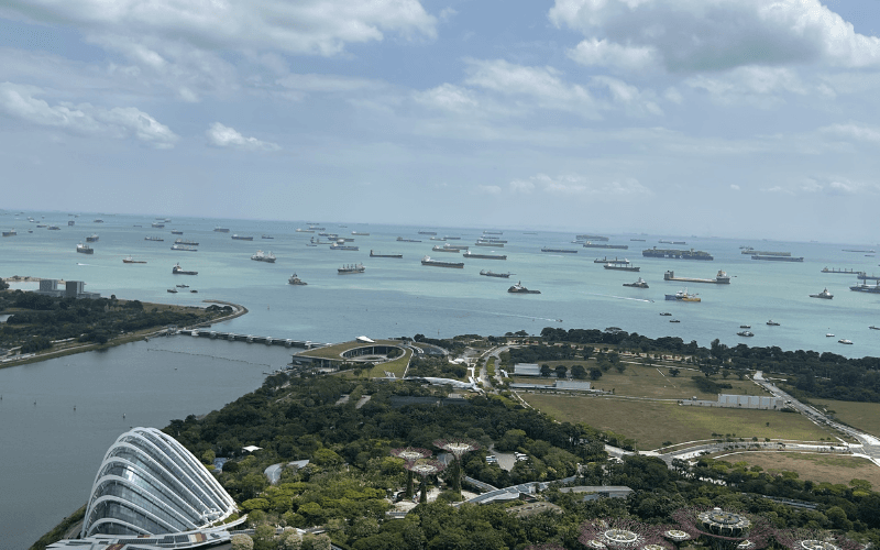 マリーナベイサンズ展望台 マラッカ海峡