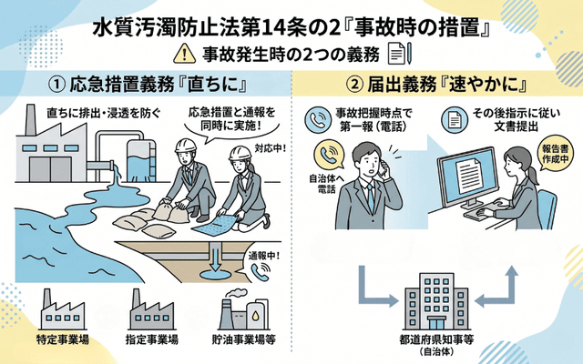 第14条の2「事故時の措置」の2つの義務