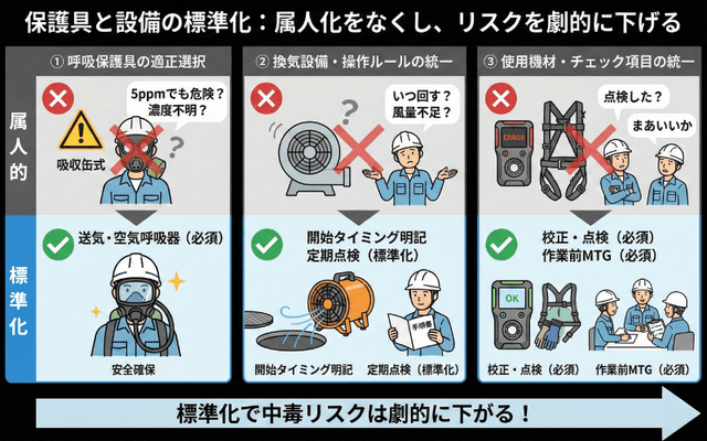 保護具と設備の標準化