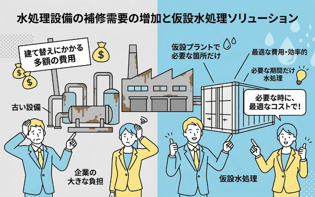 補修需要と仮設水処理