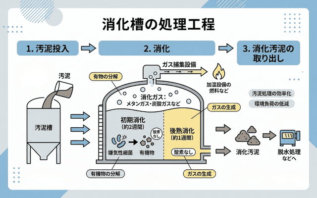 消化槽の処理工程