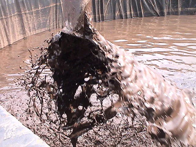 送水されてきた汚泥状況の写真