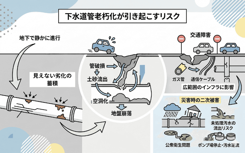 下水道管老朽化が引き起こすリスク