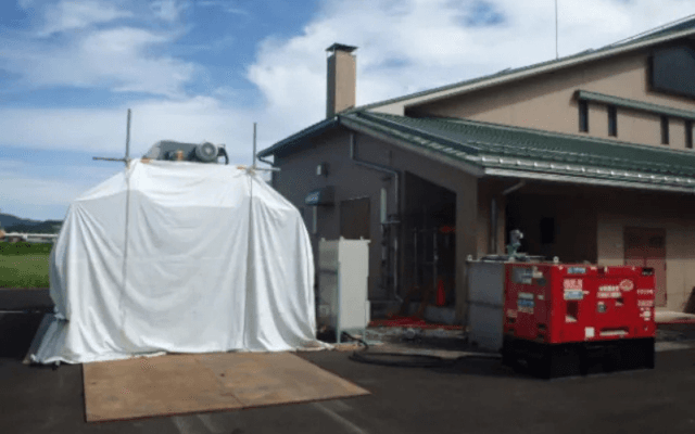 下水処理場の設備更新時に代替機として活用!従来比較で産廃量が1/11に!