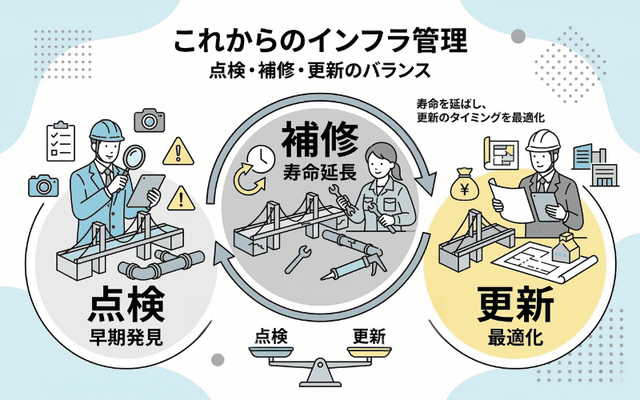 点検・補修・更新という三つの柱