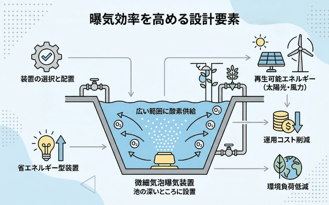 曝気効率を高める設計要素