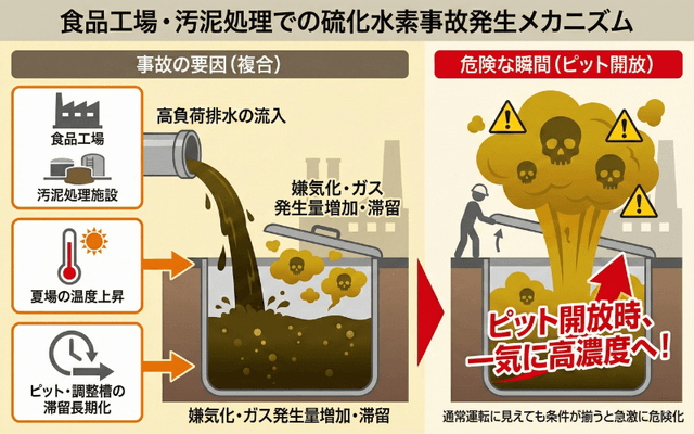 食品工場での事故