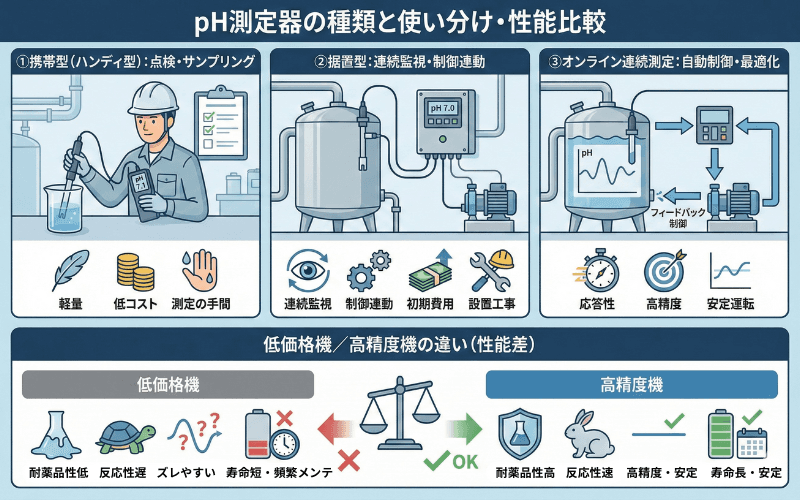 pH測定器の種類と使い分け
