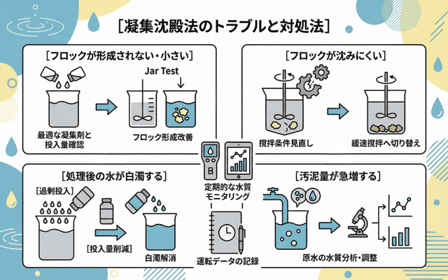 凝集沈殿法のトラブルと対処法