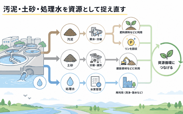 汚泥・土砂・処理水を資源として捉え直す