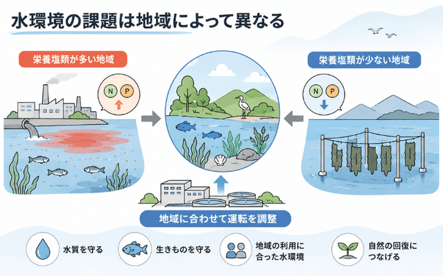 水環境の課題は地域によって異なる