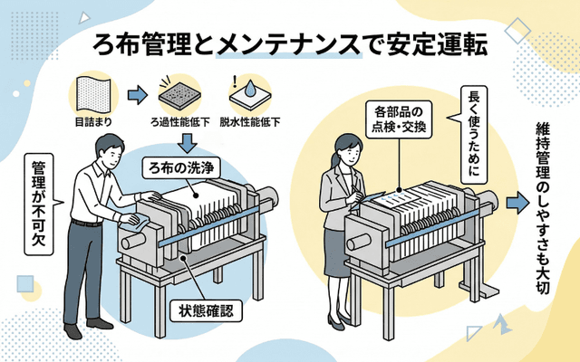 ろ布管理やメンテナンスの注意点