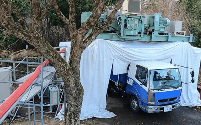下水処理場で既設脱水機の交換時に代替機として活用!従来比較で産廃量が1/40に!