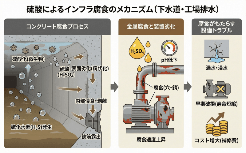 インフラ腐食のメカニズム