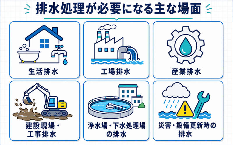 排水処理が必要になる主な場面