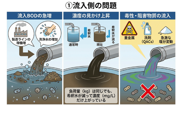 BOD上昇_流入側の問題
