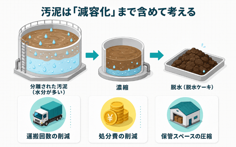 汚泥は「減容化」まで含めて考える