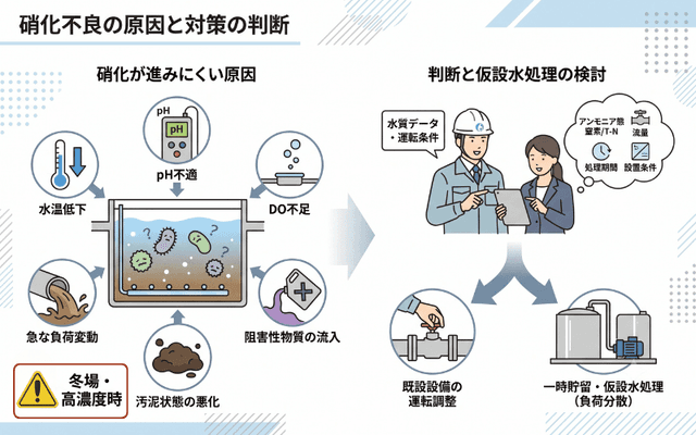 硝化が進みにくくなる主な原因