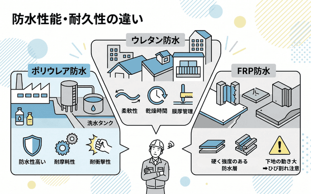 防水性能・耐久性の違い
